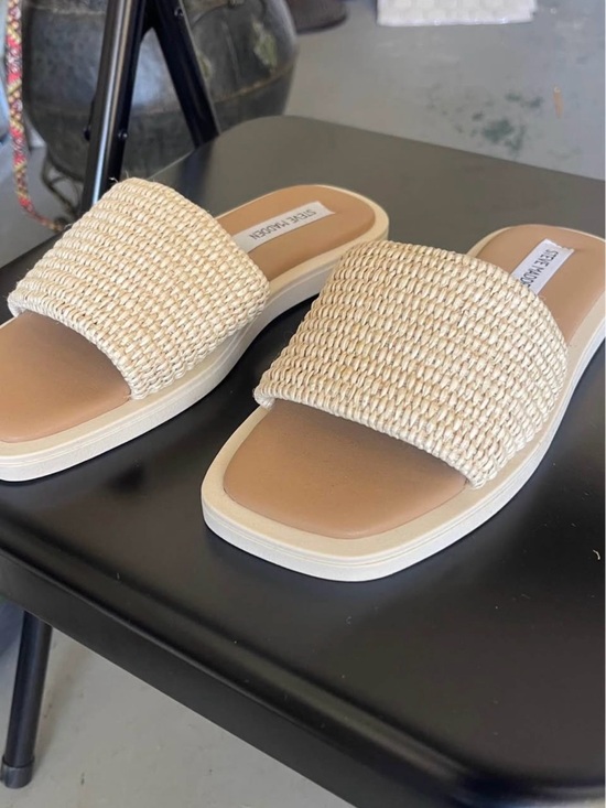 Steve Madden Shoes - Steve Madden Natural Woven Slide Sandals